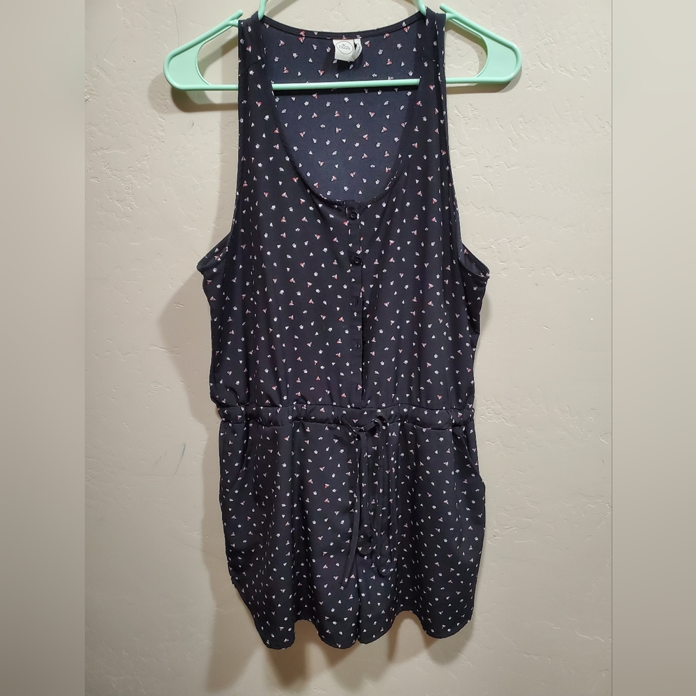Paper Crane Abstract Triangle Print Sleeveless Romper